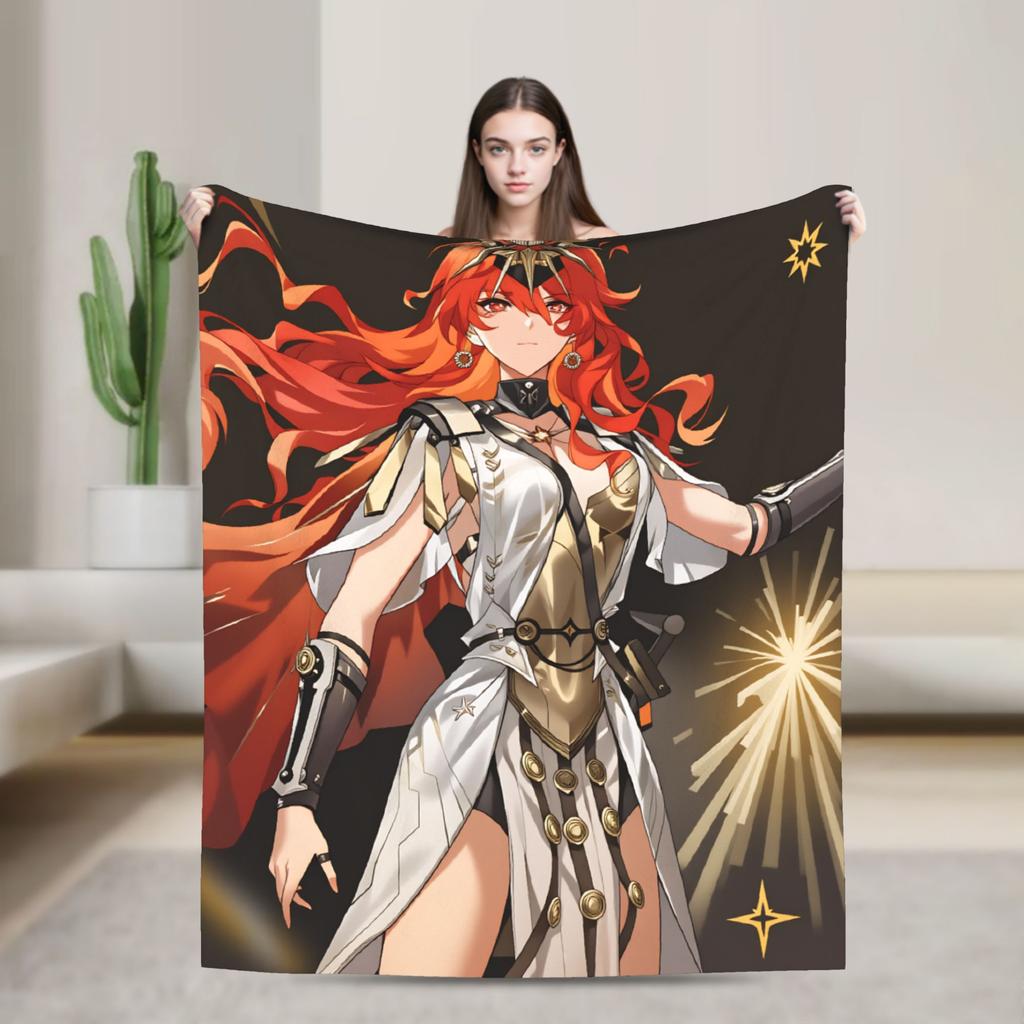 Chisa Wuthering Wave Galbrena Blanket  Warm Soft Fluffy Plush For Couch Chair Sofa Bed Decorative Flannel Bedspread Bed Cover