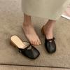French Thick Heel Bag Head Half Slippers Women's Outer Wear 2025 Spring and Summer New One-pedal with Skirt Mary Jane Single