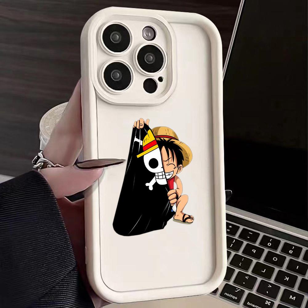 LZ28 One Piece Luffy Gear 5 Silicone Phone Case for iPhone 11 13 14 15 16 Pro Max 7 8 16 Plus 12 Mini XS Max XR Shockproof Back Cover