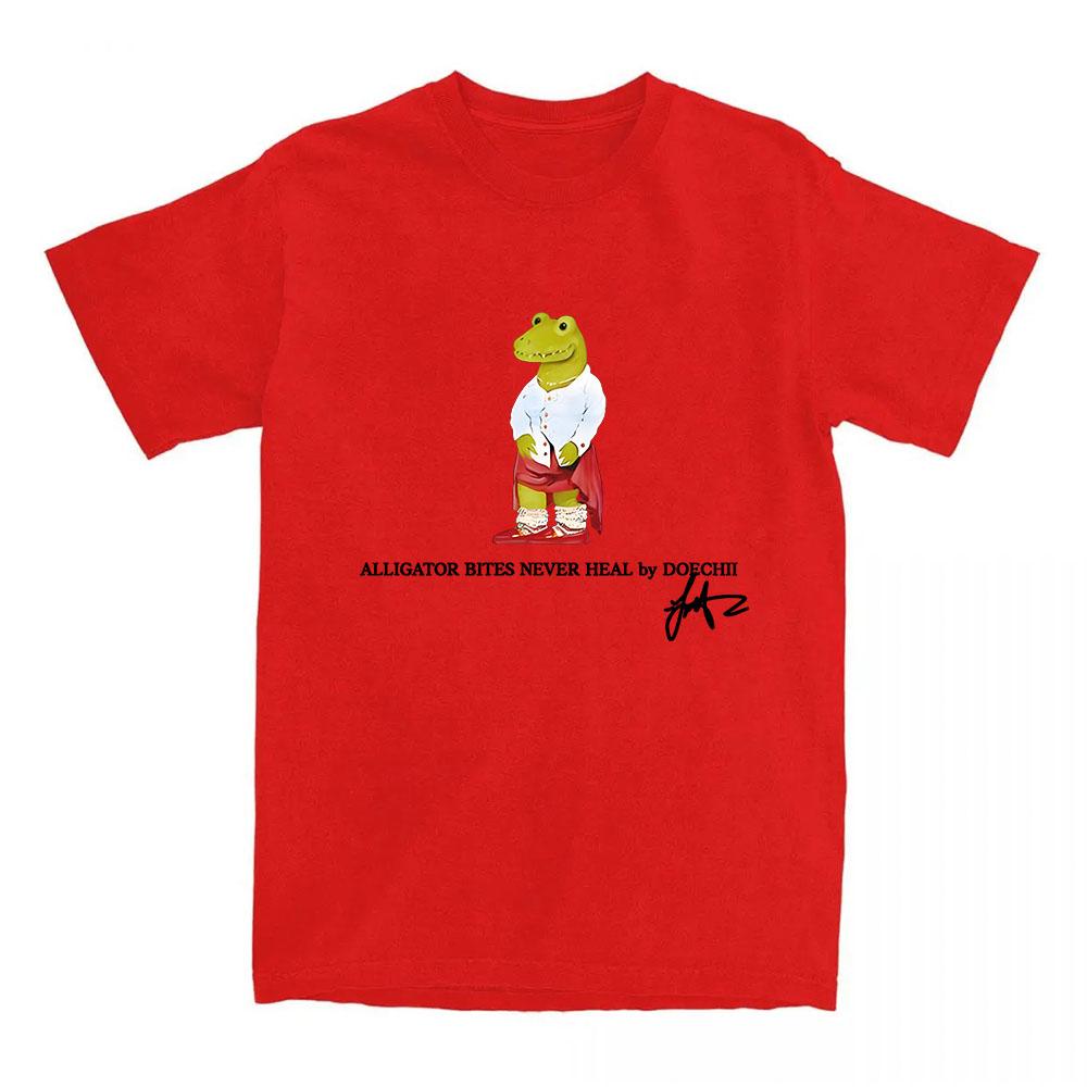 DOECHII Футболка с аллигатором Хлопок Короткий рукав Мода Женские футболки Унисекс Хип-хоп Уличная одежда Повседневная Футболка с круглым вырезом Мягкая Женская футболка