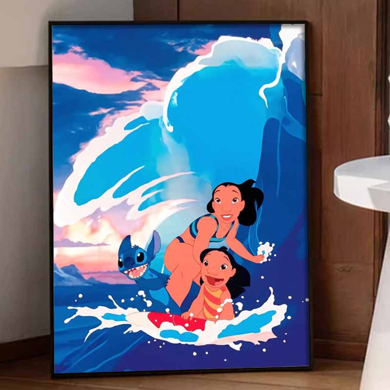 Disney Набор для рисования Алмазной мозаикой Stitch & Lilo Surfing, Алмазные мозаичные картины, Поделки для настенного искусства, Декор для дома
