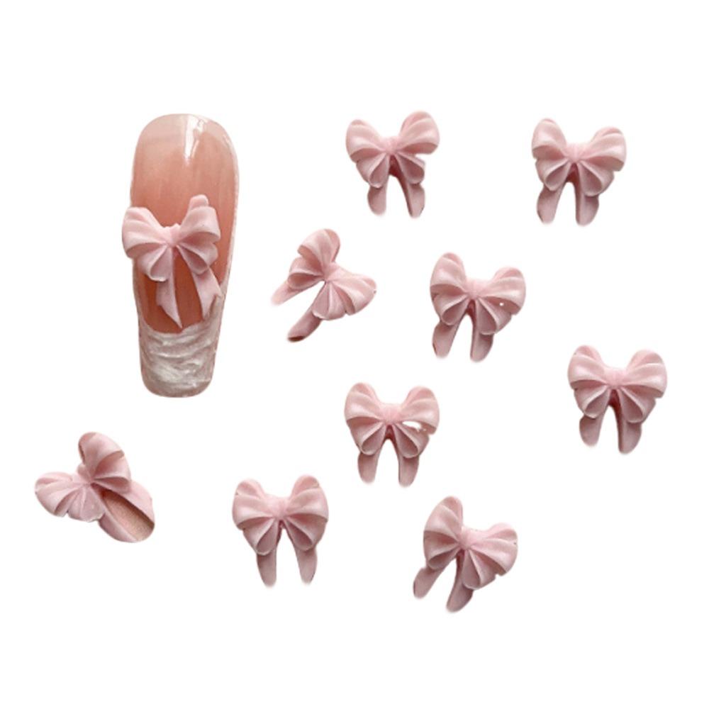 30PCS Multiple Colors Fairy Waved Pearl Bowknots Resin Material Minimalist Design Resin Nail Art Charms Bowknot Shape