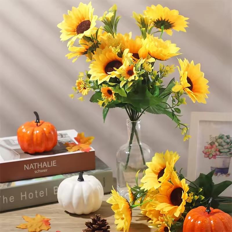 Artificial Flowers Sunflower Sunflower Bouquet for a 30 cm Vase Composition