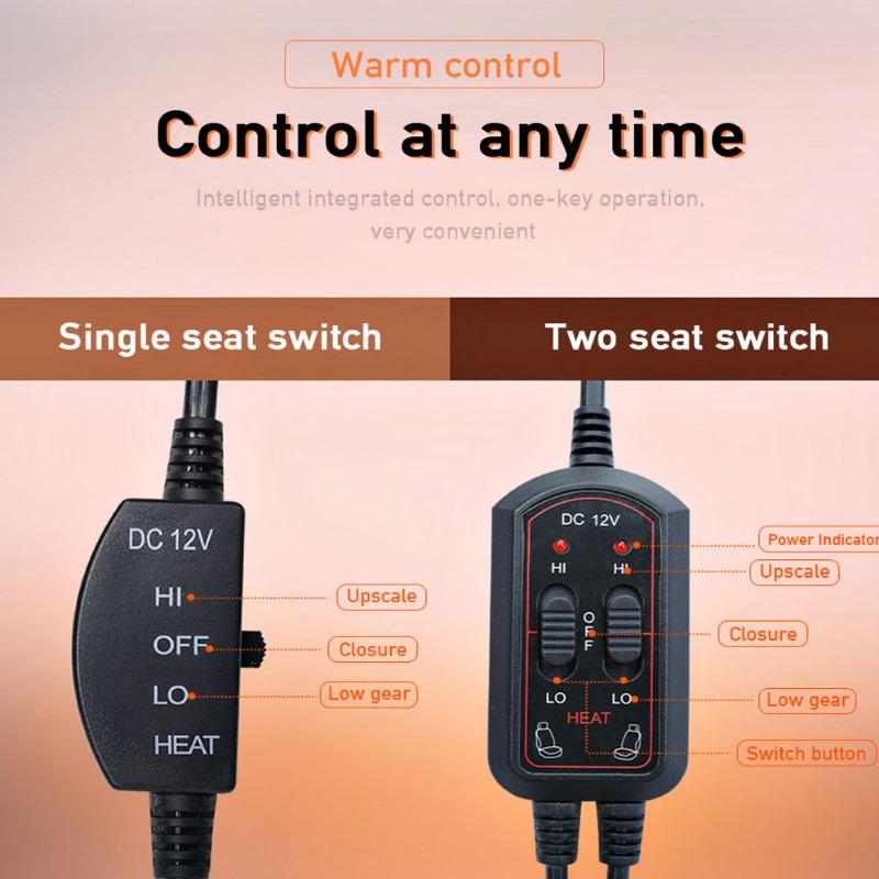 Winter Car Heating Cushion Car Electric Heating Plush Seat Cushion 12V Universal Heating Warm