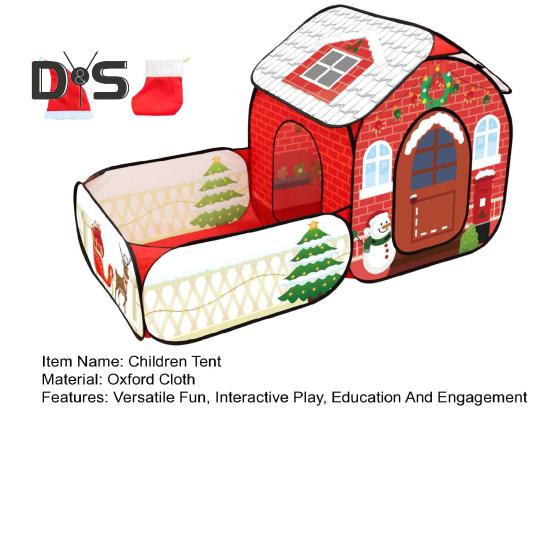 Детская игровая палатка с туннелем для гусениц, рождественская тема, детский игровой домик, ткань Оксфорд, интерактивная палатка для малышей для обучающих игр и развлечений
