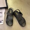 One-word Sandals Women's Summer New Wear Fashion Casual Platform Velcro Student Roman Open-toed Beach Shoes