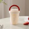 Dripable Fruit Cup with Fork Food Grade Student Portable Picnic Storage Bucket Plastic Cup Sealed Leak Proof Salad Cup 1PC