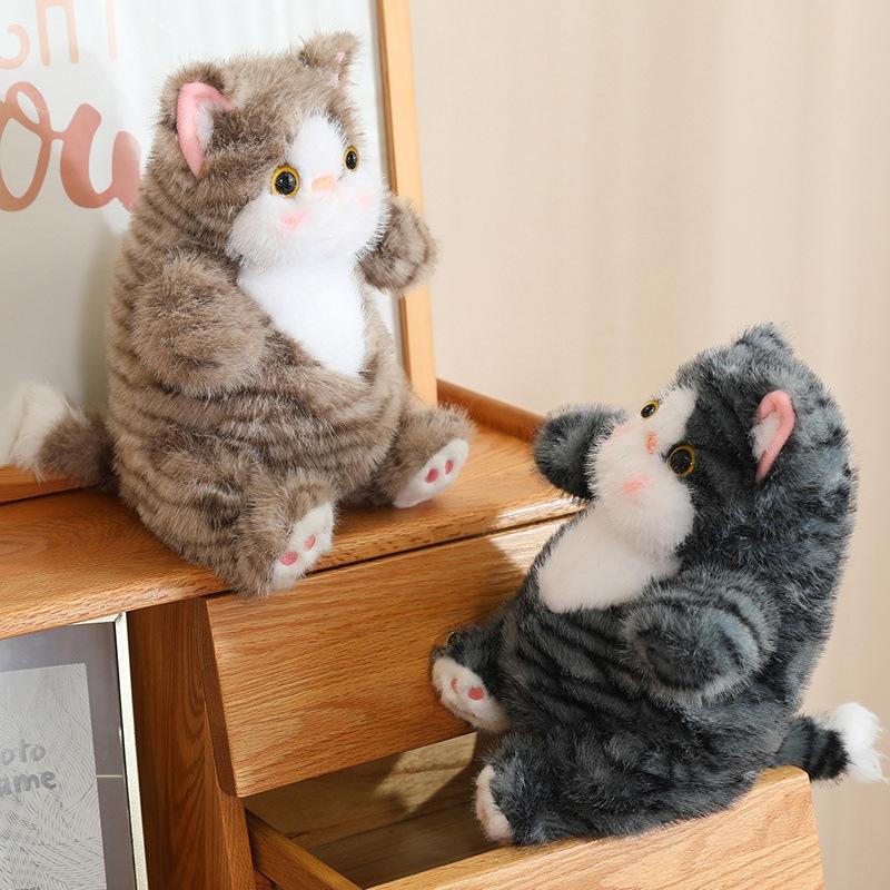Q Elastic Soft Waxy Cute Bobo Cat Plush Doll Fat Cat Lazy Cat Hug Soothing Home Ornament Rag Doll