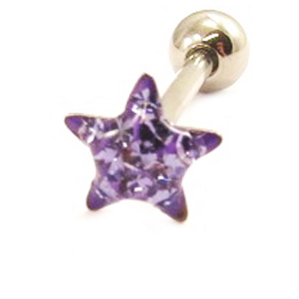 Les Trésors De Lily [L4498] — Стальная штанга фиолетового цвета со звездой.