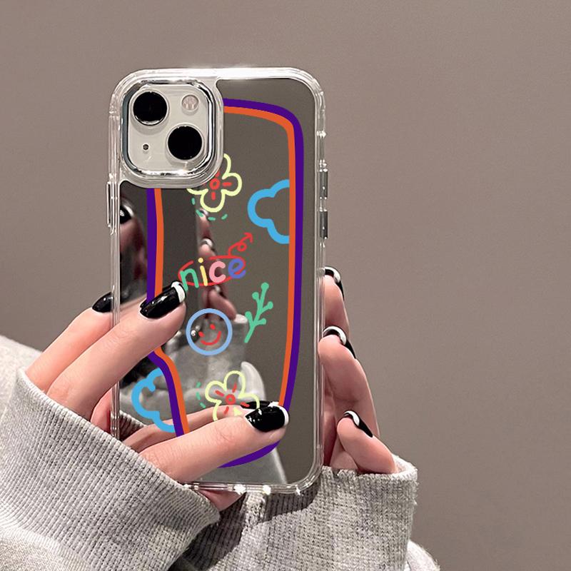 Чехлы для мобильных телефонов iPhone 11 13 XR 15 Pro Max 12 14 Pro Max Чехол iPhone 16 XS Max Зеркальный защитный чехол Зеркальный Изысканный мультяшный водонепроницаемый