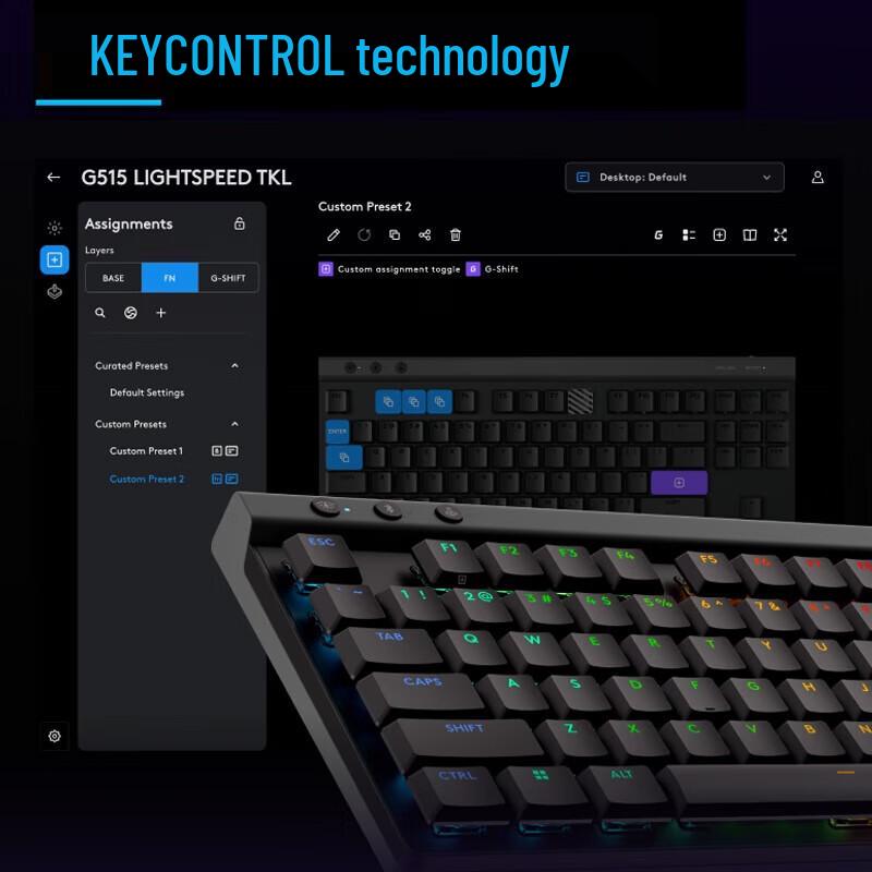 Logitech G515 LIGHTSPEED TKL Low-Profile Wireless Gaming Keyboard