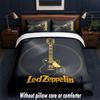 Led Zeppelin Design Bed Bedding Set 1 Duvet Cover + 2 Pillowcases Soft Breathable Household Bed Linens