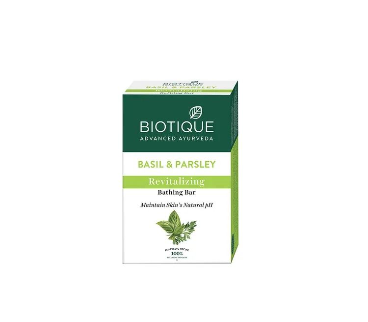 Мыло с Базиликом и Петрушкой: восстановление кожи (75 г), Basil & Parsley Revitalizing Bathing Bar,  Biotique