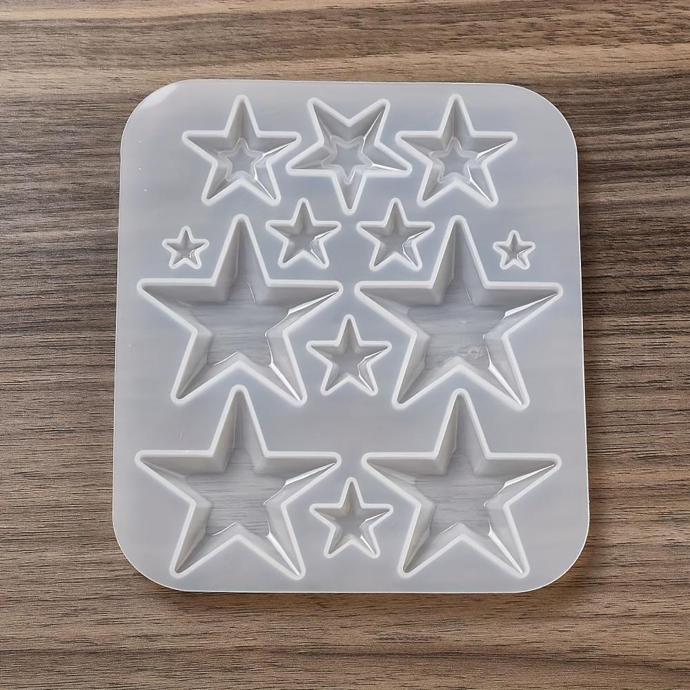 Силиконовые формы для литья смолы для изготовления украшений своими руками - Формы-кабошоны в форме звезды, Совместимы с УФ- и эпоксидной смолой, 1 шт., Внутренний диаметр 7-39x9-52 мм