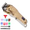 Electric Hair Clippers LCD Cordless Hair Trimmer Haircut Cutting Grooming Kits Gold