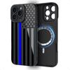 Case for iPhone 15 Pro Max [Compatible with MagSafe] Thin Blue Line US USA Print Cool Design for Men Boys American Flag Stars a