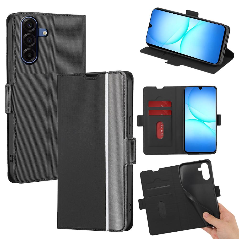 For Samsung Galaxy A17 5G Case Card Holder Twill Texture Leather Phone Cover