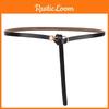 Casual Ladies Leather Thin Belt With Minimalist Knot Design And Alloy Closure