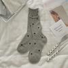 Women's Summer Thin Polka Dot Mesh Breathable Curled Mid Tube Stack Cotton Socks