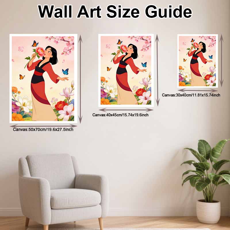 Disney Mulan Flower Butterfly Diamond Paint Painting Art Kit Handmade DIY5D Home Decor Gift