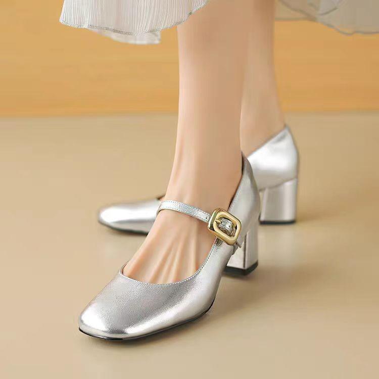 Модные лакированные туфли на высоком каблуке в стиле ретро Мэри Джейн женские туфли на высоком каблуке с квадратным носком женские 2024 модные и универсальные