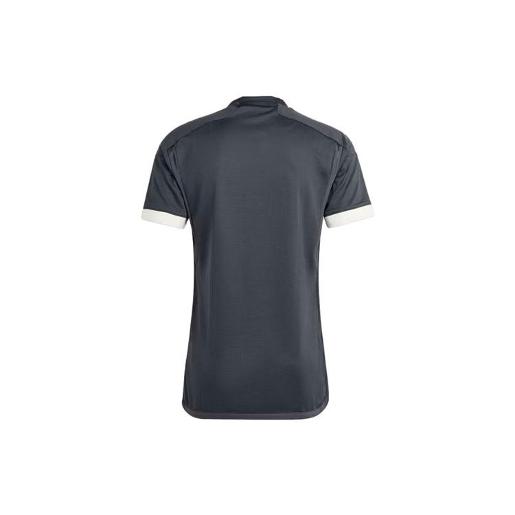 Adidas Juventus 23/24 Third Jersey With Letter Print V-Neck Short Sleeve Men Soccer Jersey Dark-Grey HR8250