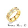 Женщины Мужчины Пара Любовь Обручальное кольцо Позолоченное 18К Кубический цирконий Нержавеющая сталь