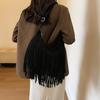 Tassel Design Women's Hobo Bag Fashion Trend Handbag Suede Shoulder Crossbody Shopping Tote Vintage Commuter Bags