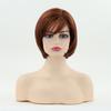 Синтетические короткие светлые парики для женщин, парик с прямыми волосами и косой челкой, женский парик, косплей, костюм на Хэллоуин, парик для ежедневного использования