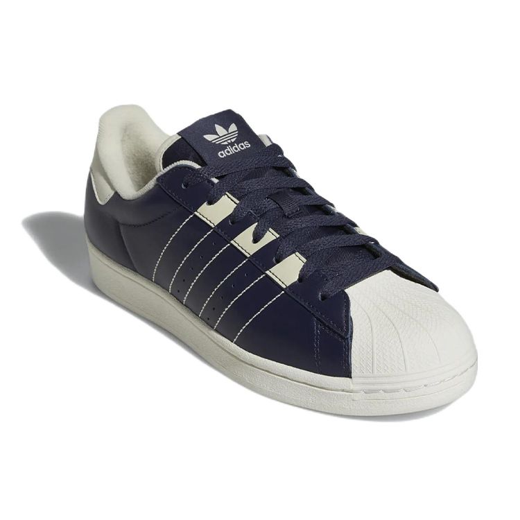 adidas Оригинальные мужские кроссовки Superstar низкие Сине-белые GW1794