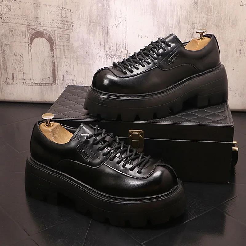 Мужские кроссовки, туфли для мужчин, роскошные дизайнерские мужские туфли на платформе, мужские кожаные туфли