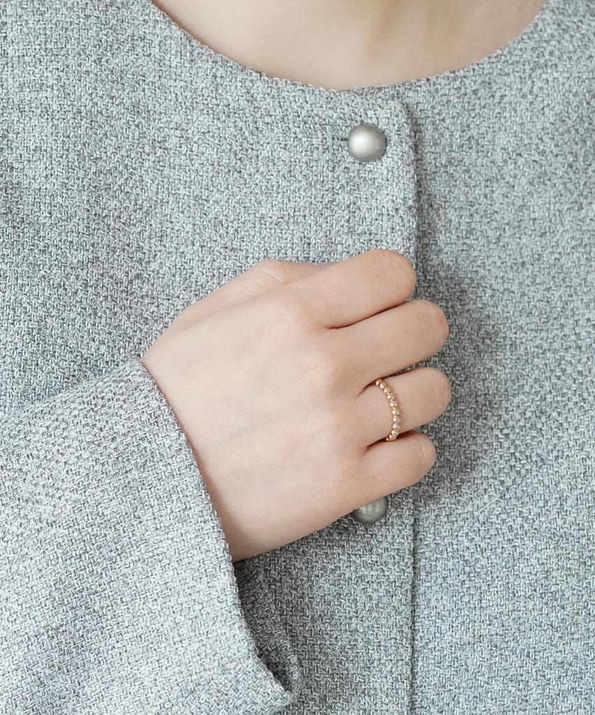 Alleun 14K 18K Ball Gold Ring Jewelry Layering