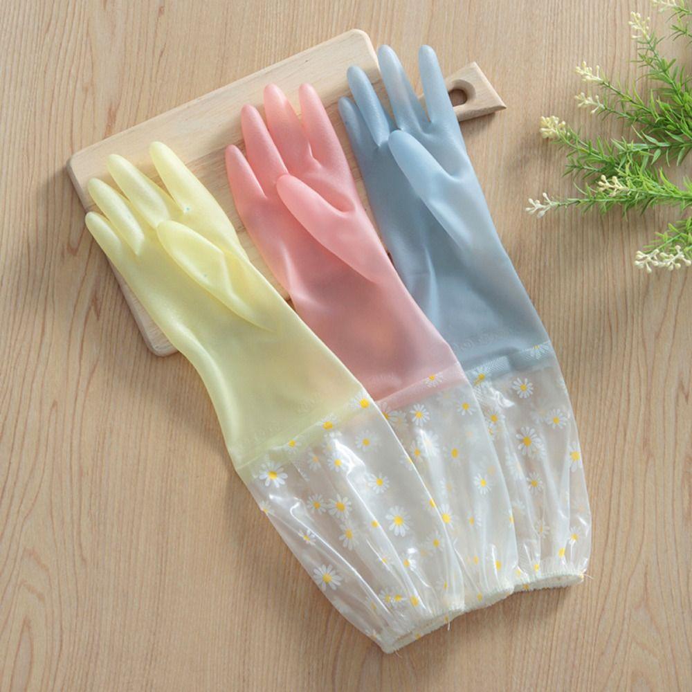 Waterproof Durable Kitchen Clean Tool Dishwashing Gloves Household Scrubber Cleaning Gloves
