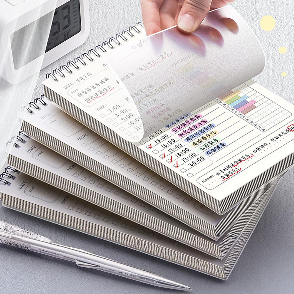 A5 Planner Agenda Spiral Notebook Daily Plan To Do List Notepad 160 Pages Coil Bound Schedule Office School Stationery Supplies