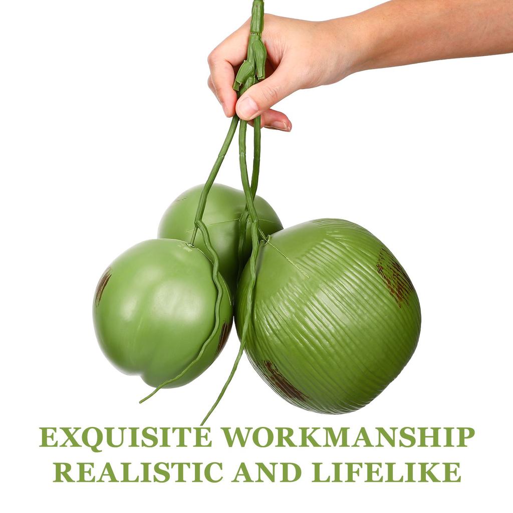 Искусственные кокосы Декор для тропической вечеринки Имитация кокоса Поддельные фрукты Реквизит для ресторана Фотореквизит Пластиковые фрукты