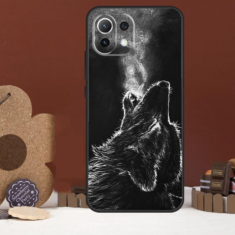 Волк искусство черный Чехол Для Xiaomi 17 Pro Max 14 15 Ultra 15T 13T 14T POCO F8 Ultra F7 F5 F6 X5 X6 X7 Pro Чехол