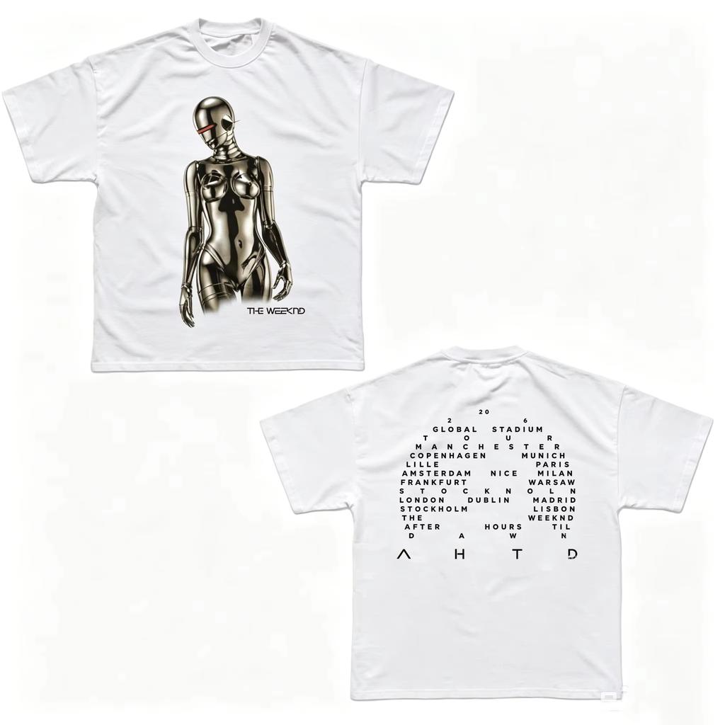 The Weeknd After Hours Til Dawn Tour Europe 2026 Tshirt 100cotton Unisexs Unisexs Popular Streetwear Casual Tshirt Casual Tops