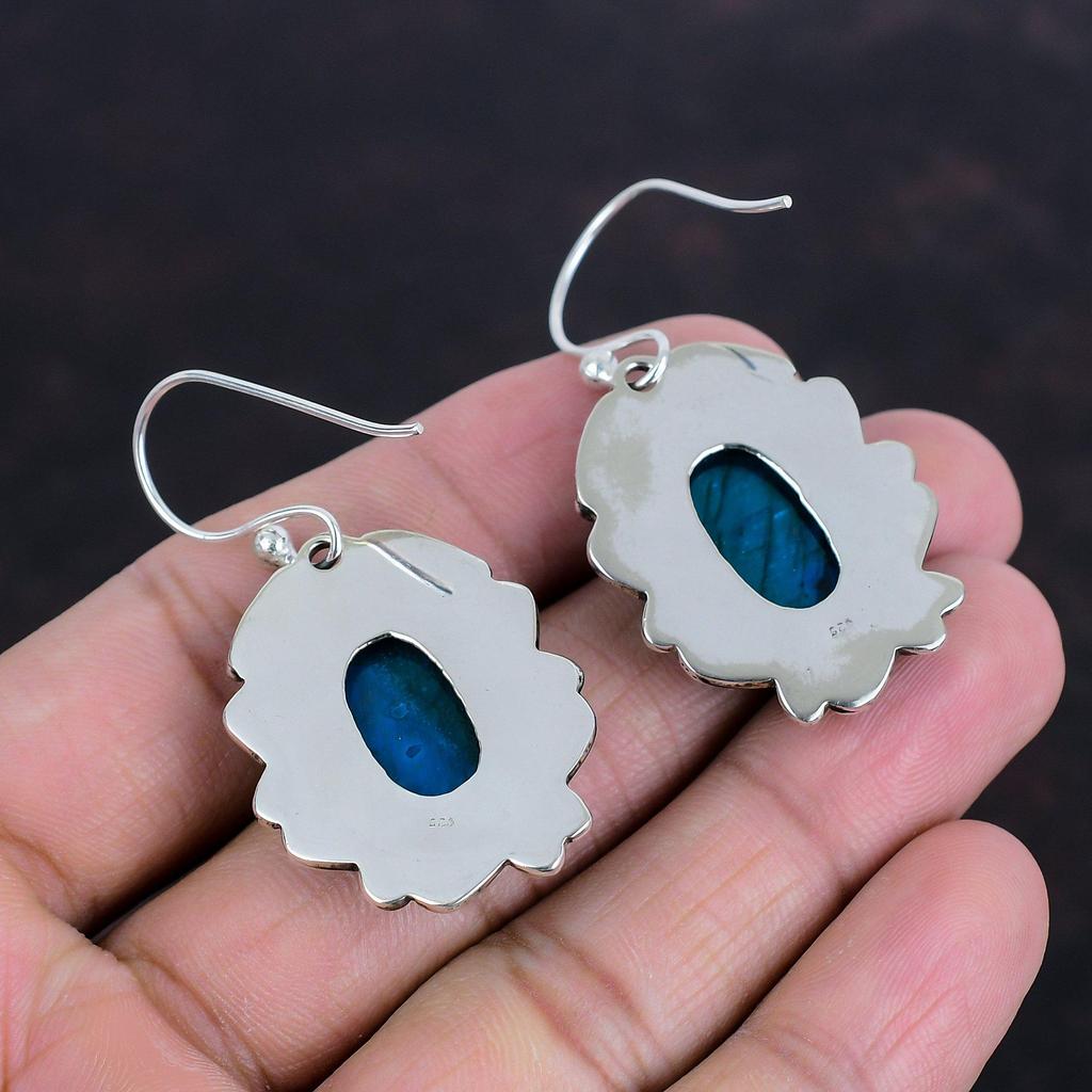 Neon Flash Labradorite Earring Natural Gemstone Jewelry 925 Sterling Silver Earrings Handmade Dangle Earring Designer Jewelry Gifts For Her