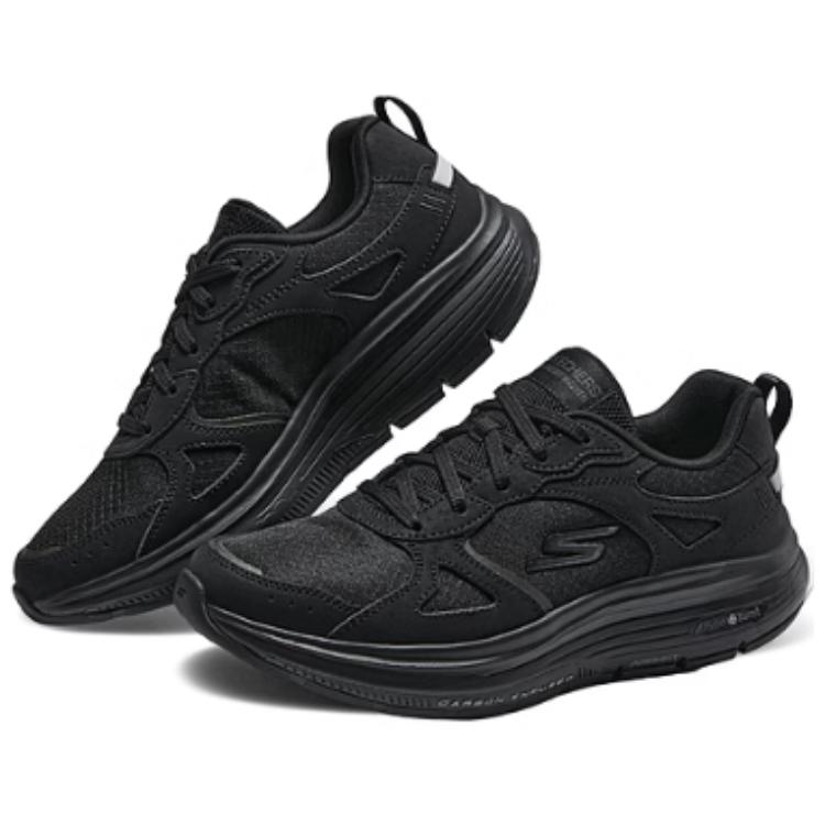 Skechers Удобные Универсальные Амортизирующие Прочные Водонепроницаемые Низкие Повседневные Беговые Кроссовки Женские кроссовки Черный 124929-BBK