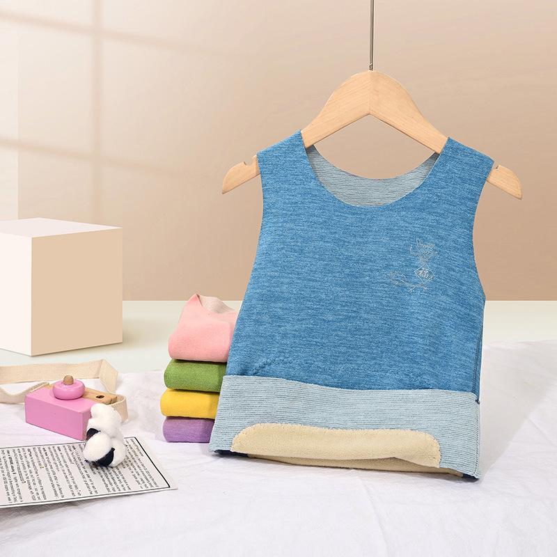 Kids' Cashmere Silk Vest - Warm, Velvet-Lined Base Layer for Boys and Girls In Autumn and Winter