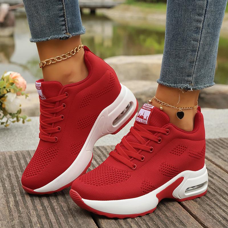 Женская спортивная обувь на воздушной подушке, дышащая и высокая спортивная обувь, повседневная спортивная обувь для прогулок на открытом воздухе