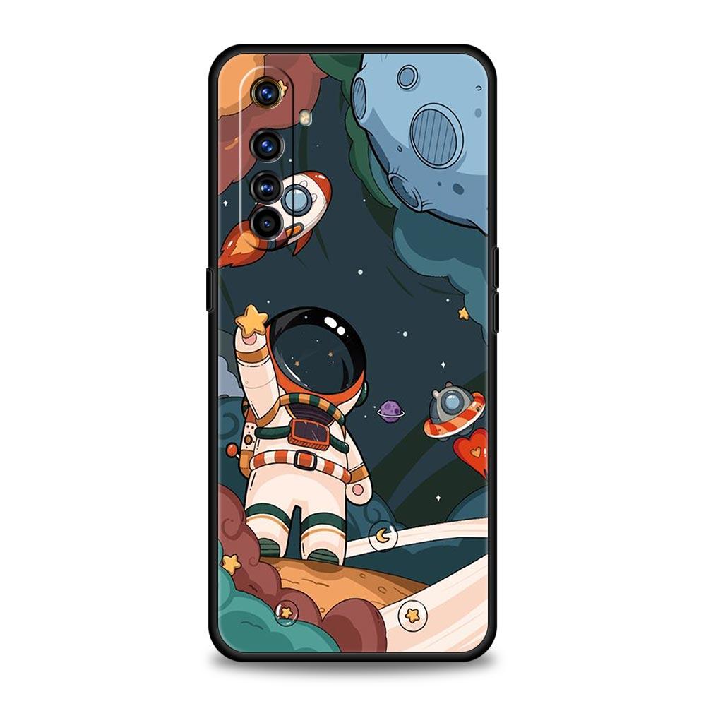 Милый мультяшный астронавт для Realme 11 10 9 8 5G 7 6 GT2 Pro Plus C21 C11 C25 C35 мягкий чехол для Realme GT Neo 2 3 3T чехол для телефона