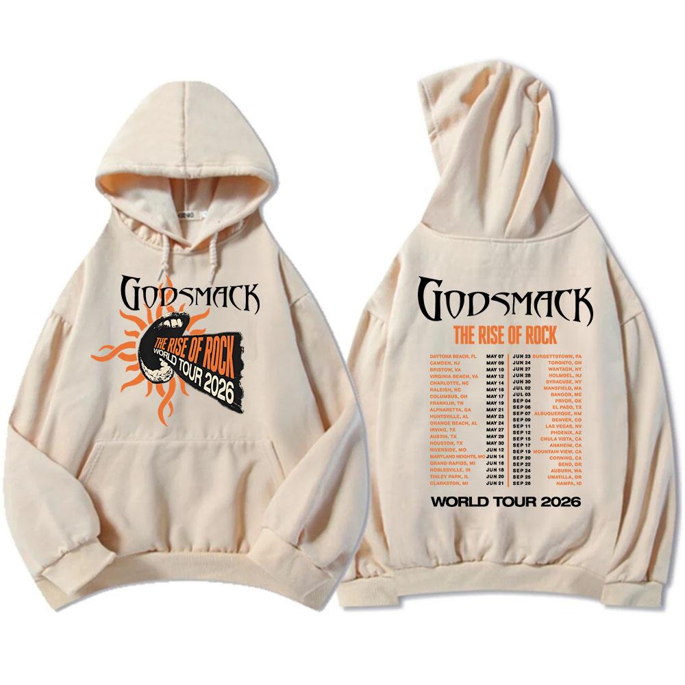 GODSMACK The Rise of Rock Tour 2026 Hoodies Casual Men Women Pullovers Graphic Tops Fleece Long Sleeve Hooded Sweatshirts