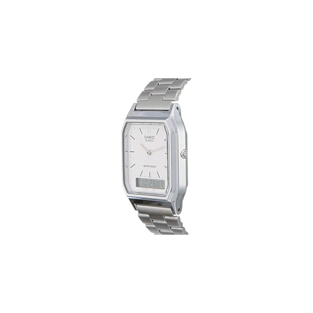 Casio Classic AQ-230A-7D Аналогово-цифровые часы Серебристый ремешок из нержавеющей стали