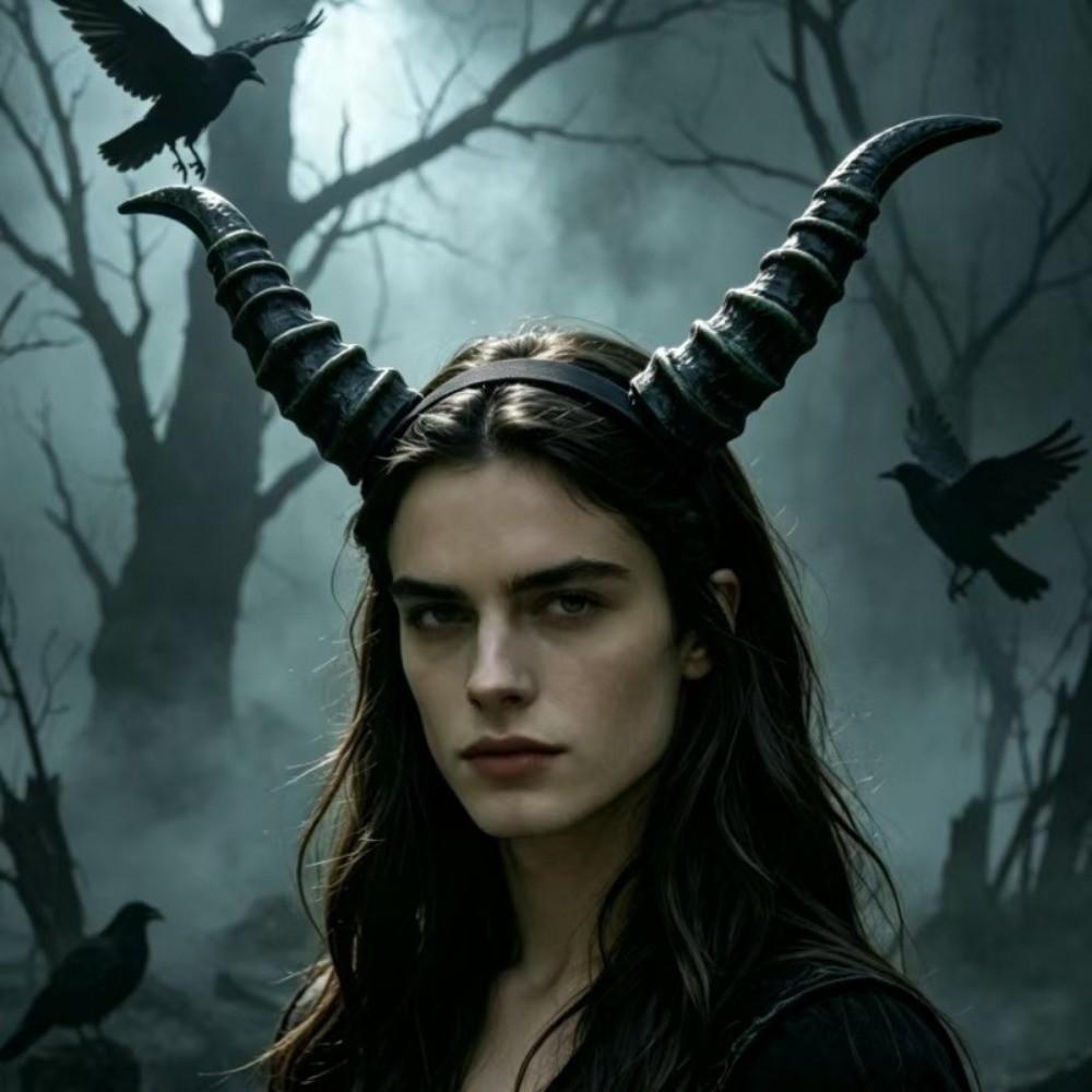 Cosplay Demon Horns Headwear Gothic Halloween Devil Headband Cow Horn Hair Hoop Carnival Party