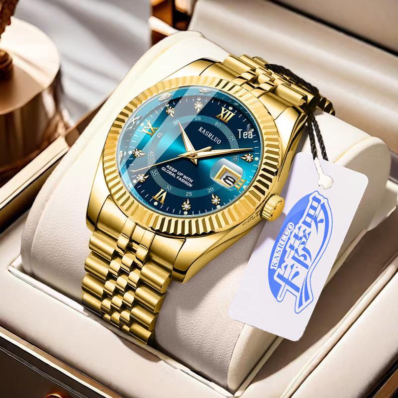 Мужские светящиеся кварцевые часы-календарь: Стильный и высококачественный модный аксессуар