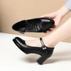 Водонепроницаемая платформа Высокий каблук Круглый носок Летняя модель Тренировочные Специальные Подиум Работа Одинарная обувь Элегантная Простая Черная Осень