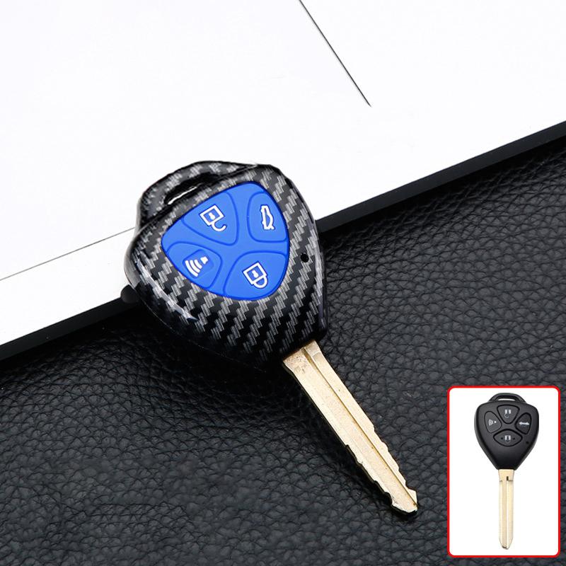 ABS Карбоновый чехол для ключа для Toyota Corolla Camry Avensis Reiz Rav4 Crown Avalon Venza Matrix Yaris 2/3/4 Кнопочный пульт ДУ Чехол для автомобильного ключа