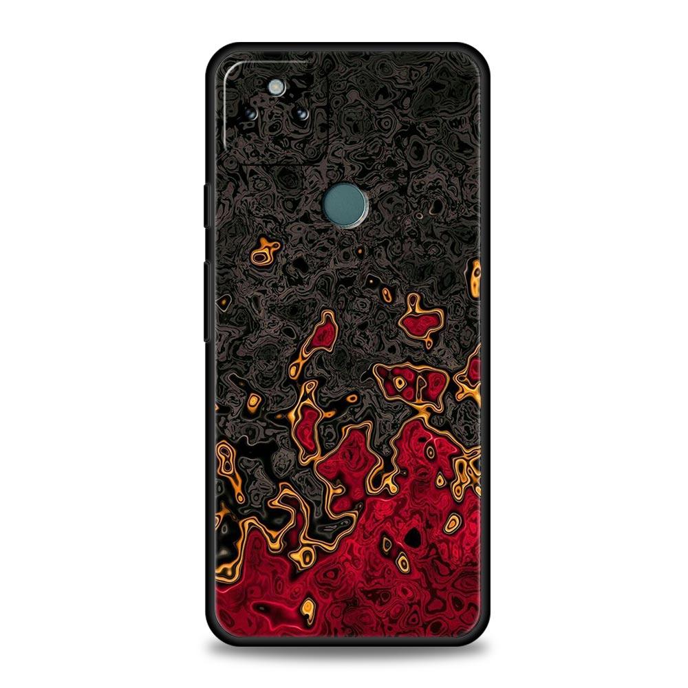 Black Red Ripple Art Phone Case Cover for Google Pixel 10 9 8 7 6 9A 8A 7A 6A Pro Shockproof Soft TPU 10 Pro XL Shell Fundas Bag