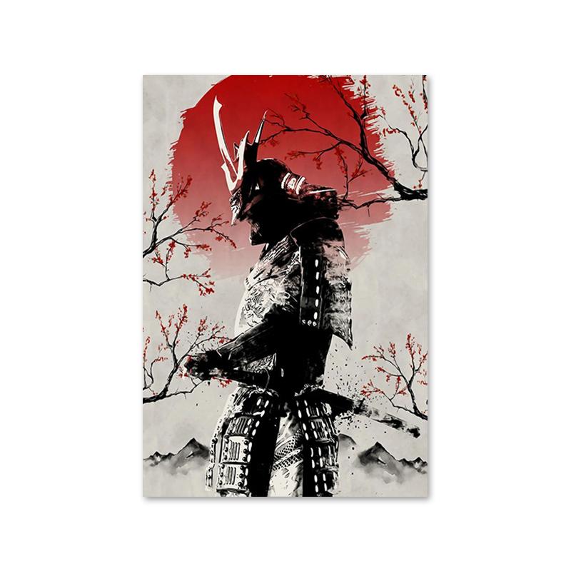 Японская живопись тушью, японские самураи, аниме, постеры и принты, холст, настенные художественные картинки для гостиной, украшения дома